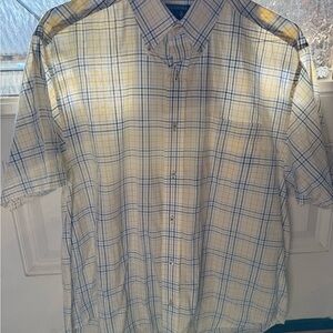 Colours brand lightweight cotton button Yellow and Blue Checkered Shirt size M